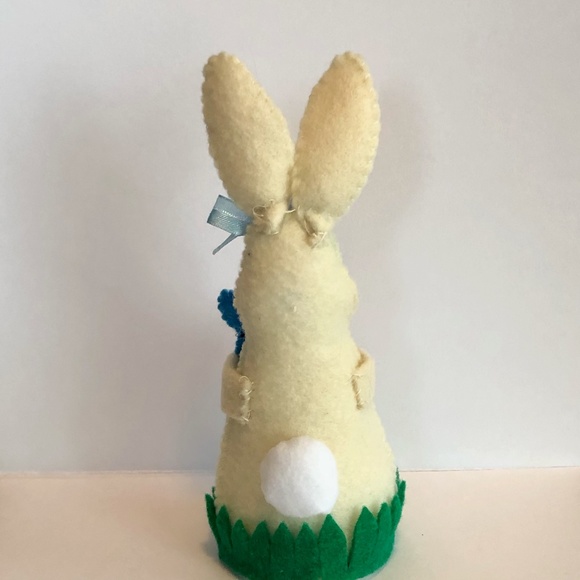 Hand-Sewn Bunny Art Doll with Blue Marshmallow Treat Bunny - Picture 3 of 7